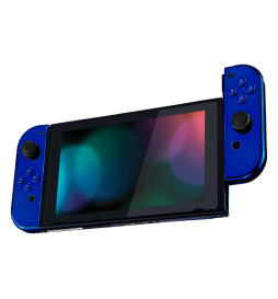 Glossy Shine Blue Chrome Front + Back Shells for Nintendo Switch Joycon & OLED