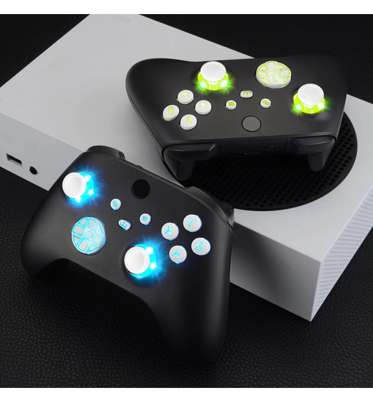 7 LED Lights DIY Kit White Buttons + Thumbsticks For Xbox Series X S ...