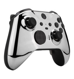 Chrome Silver Shell Faceplate Case Custom for Xbox Elite Series 2 Controller