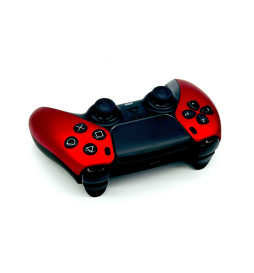 Soft Red Click Triggers + V4 Modded + 4 Paddles Silent Modz Controller for PS5