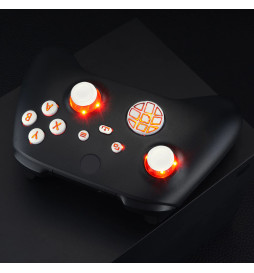 7 LED Lights DIY Kit White Buttons + Thumbsticks For Xbox Series X S Controller