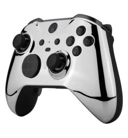 Chrome Silver Shell Faceplate Case Custom for Xbox Elite Series 2 Controller