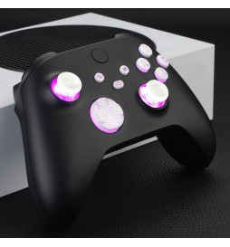 7 LED Lights DIY Kit White Buttons + Thumbsticks For Xbox Series X S Controller