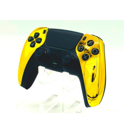 Gold Chrome Click Triggers + V4 MOD + 4 Paddles Silent Modz Controller for PS5