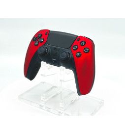 Soft Red Click Triggers + V4 Modded + 4 Paddles Silent Modz Controller for PS5