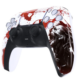 Blood Red Zombie Faceplate Modded Shell Case For PlayStation 5 Controller PS5