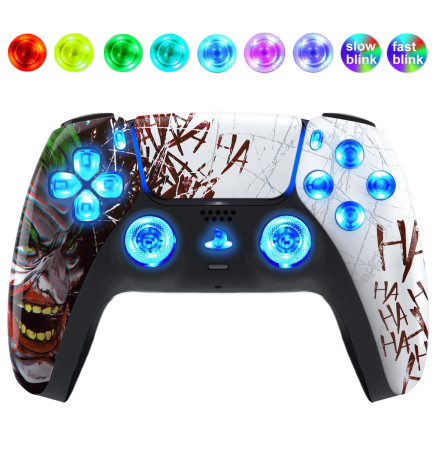 HAHAHA Silent Modz LED Light-Up Buttons Wireless Custom Controller for PS5