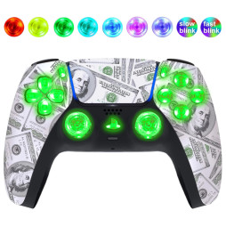 Big Money Silent Modz LED Light-Up Buttons Wireless Custom Controller for PS5