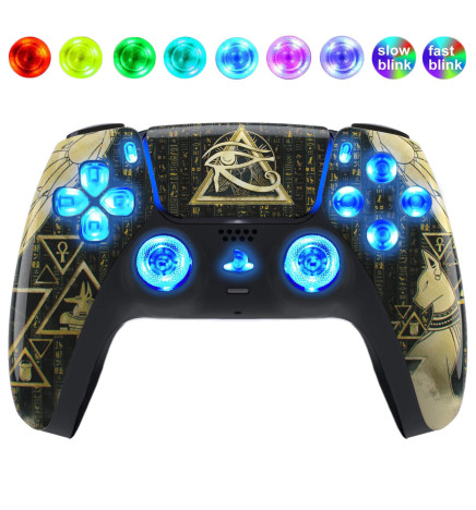 Eye of Gods Silent Modz LED Light Up Buttons Wireless Custom Controller for PS5