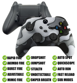 White Camo Modded Reflex Button Rapid Fire Modded Controller for Xbox Series X S