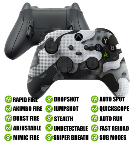 White Camo Modded Reflex Button Rapid Fire Modded Controller for Xbox Series X S