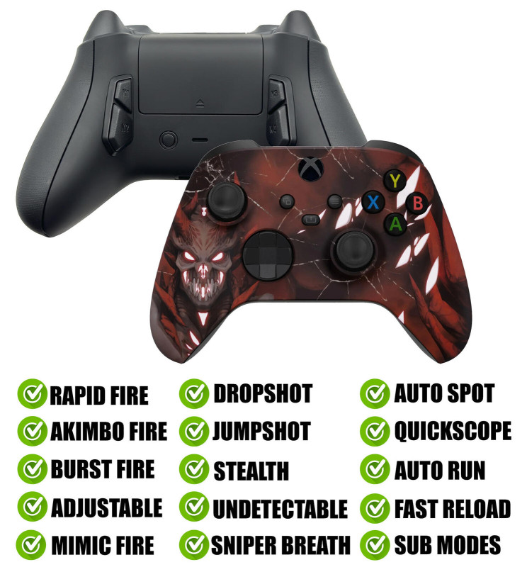 Demon Glow Modded Reflex Button Rapid Fire Modded Controller for Xbox Series X S