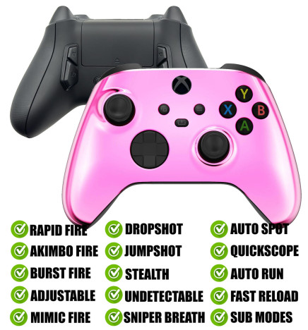 Pink Chrome Modded Reflex Buttons Rapid Fire Mod Controller for Xbox Series X S
