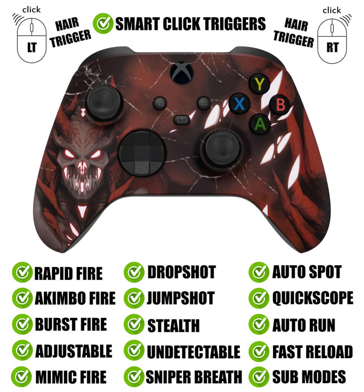 Demon Silent Modz Smart Click Triggers Modded Controller for Xbox Series X S