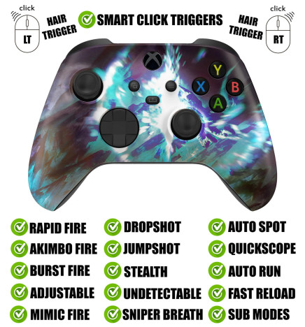 Crystal Silent Modz Smart Click Triggers Modded Controller for Xbox Series X S