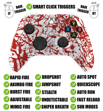 Blood Sacrifice Silent Modz Smart Click Triggers Modded Controller for Xbox & PC