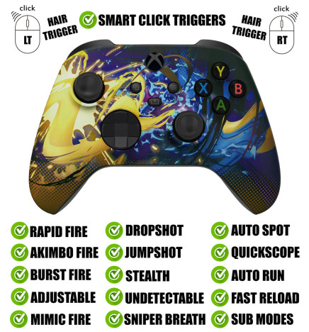 Splatter Fight Silent Modz Smart Click Triggers Modded Controller for Xbox & PC
