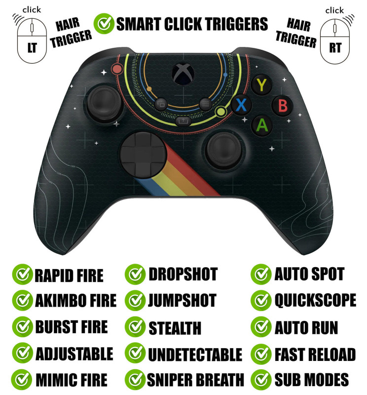 Starlight Silent Modz Smart Click Triggers Modded Controller for Xbox & PC