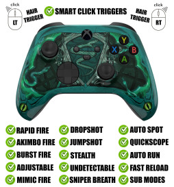 Serpent Eye Silent Modz Smart Click Triggers Modded Controller for Xbox & PC