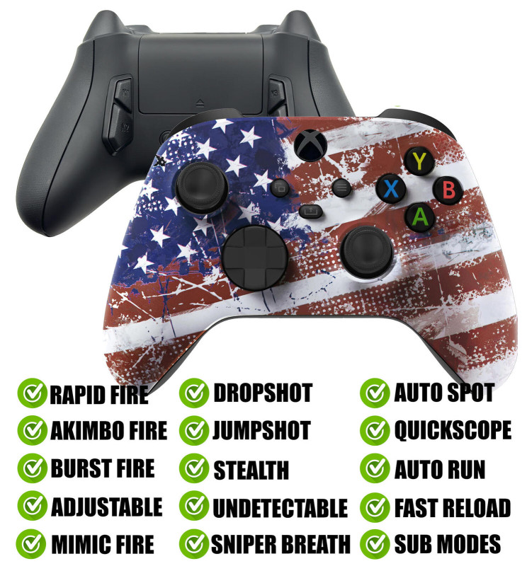 USA Flag Modded Reflex Buttons Rapid Fire Modded Controller for Xbox Series X S