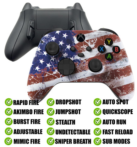 USA Flag Modded Reflex Buttons Rapid Fire Modded Controller for Xbox Series X S