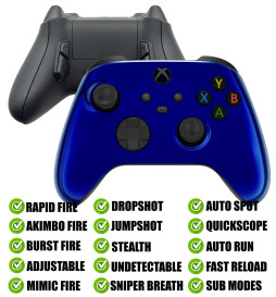 Blue Chrome Modded Reflex Buttons Rapid Fire Mod Controller for Xbox Series X S
