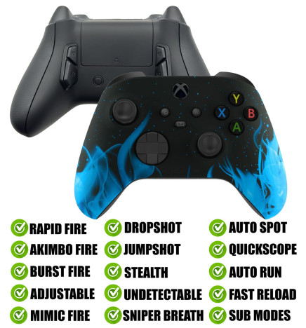 Blue Flames Modded Reflex Buttons Rapid Fire Mod Controller for Xbox Series X S