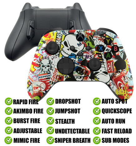 Sticker Bomb Modded Reflex Buttons Rapid Fire Mod Controller for Xbox Series X S