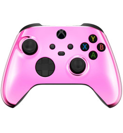 Chrome Pink Silent Modz Smart Click Triggers Modded Controller for Xbox & PC