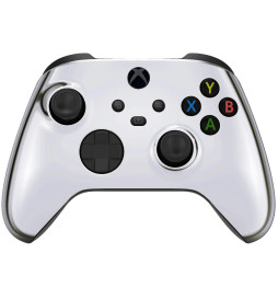 Silver Chrome Silent Modz Smart Click Triggers Modded Controller for Xbox & PC