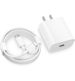 Fast Charger Cord USB-C Power Adapter PD 20W For iPhone 14 13 12 11 Pro Max iPad