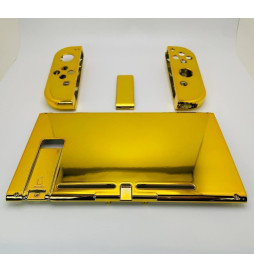 24k Gold Chrome Color Case Shell Mod New Replacement Housing for Nintendo Switch