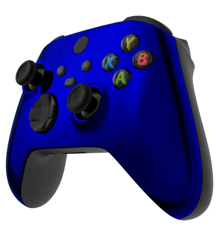 Blue Chrome Custom Xbox Controller | Silent Mines