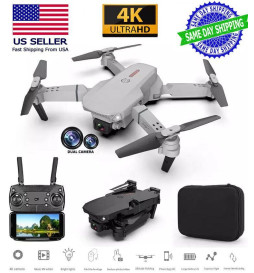 E88 Pro 2023 New Mini Drones w/ Dual Camera WIFI HD 4K Drone Quadcopter Toys RC