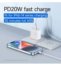 Fast Charger Cord USB-C Power Adapter PD 20W For iPhone 14 13 12 11 Pro Max iPad
