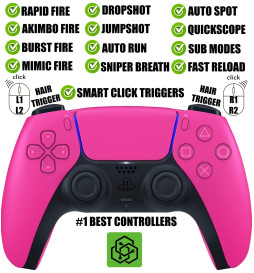 Pink Pro Competition Smart Click Hair Trigger Wireless Modded Controller for PS5