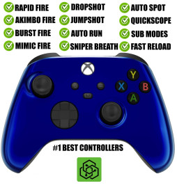 Blue Chrome Silent Modz Rapid Fire Wireless Modded Controller for Xbox Series XS