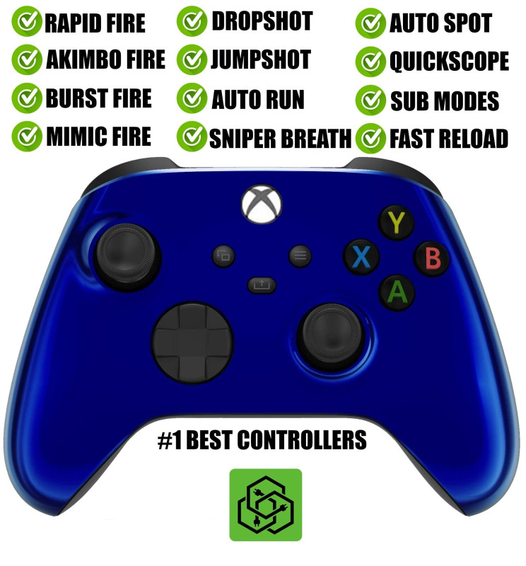 Blue Chrome Silent Modz Rapid Fire Wireless Modded Controller for Xbox Series XS