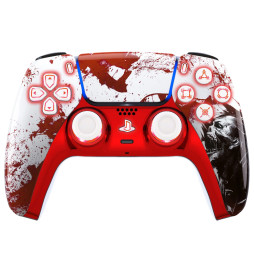 Blood Zombie Silent Modz LED Light-Up Buttons Wireless Custom Controller for PS5