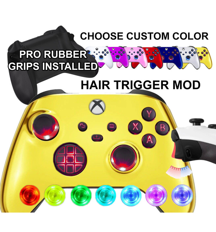 Custom Modded Controller w/Trigger Mod Pro Grips compatible with Xbox Series X/S